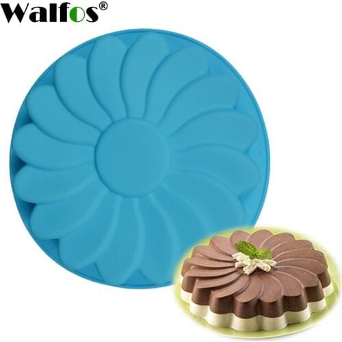 Walfos Single Flower Silicone Cake Mould DIY Baking Cake Pan Sun Flower Jelly Mold FDA Quality Cake Decorating Tools