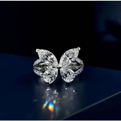Sterling Silver 925 Ring Charms Korean Fashion Butterfly Rings For Women Teen Girls Fine Jewelry Accessories Anti Allergic