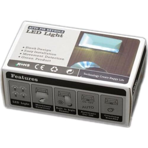 4 LED Auto PIR Door Keyhole IR Motion Sensor LED Light Heat Temperature Detector Light Lamp Auto Key LED Light With Package