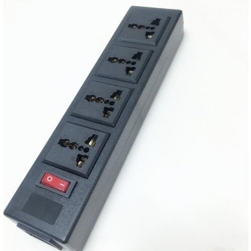 Black 250v 10a 4 jack Multifunction Universal power adaptor outlet PDU strip wiring board extension socket power cord converter