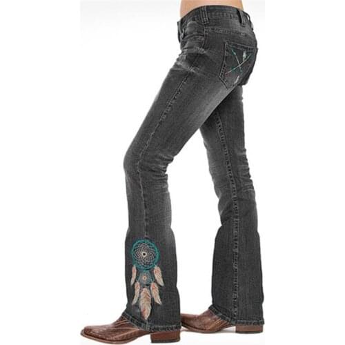 Vintage High Waist Blue Graphic Wide Leg Jeans Women Y2K Winter Autumn Flare Baggy Stacked Mom Jeans Denim Plus Size Cargo Pants