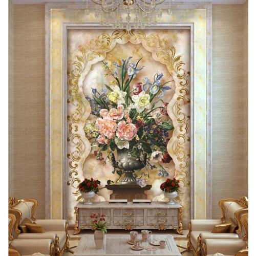 High Quality Deep Texture 3D Stereo Embossed Wallpaper European Style Pastoral Non-Woven Wallpaper Murals Living Room Hotel Wall