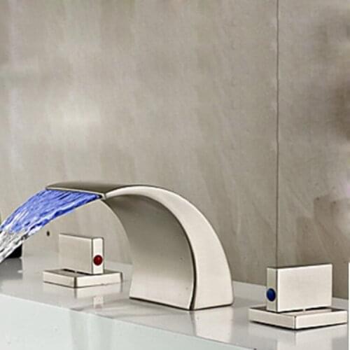 Yiyu Brand Full Copper Three-piece Faucet for Waterfall Outflow Bath and Three-piece Separate Faucet