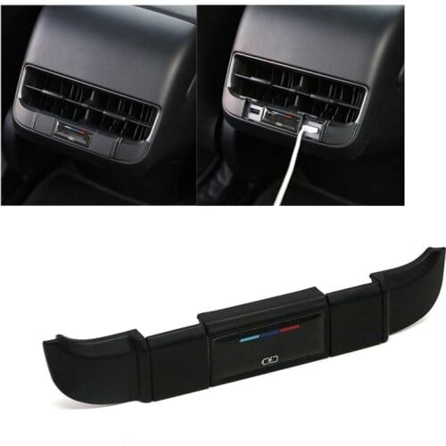 For Tesla Model 3 2018 2019 Rear Exhaust Port USB Charging Protective Cover Model3 Air Vent Outlet Protection Car Accessories