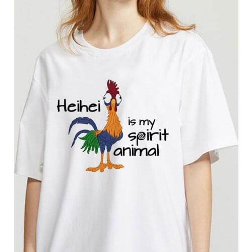 2021 Summer T Shirt Women Cartoon Cute Chicken Print Tshirt 90s Girl Oversized Breathable Streetwear Fashion T Shirts