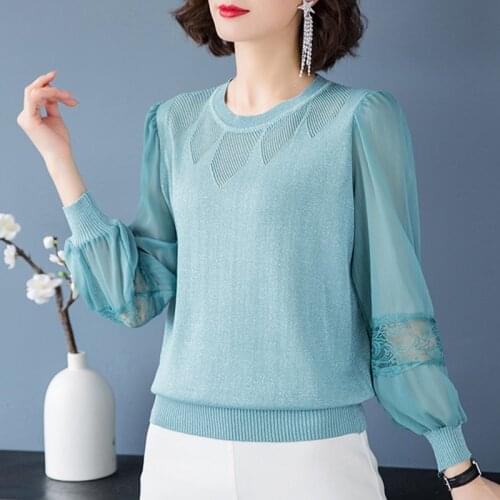 Spring coat bottoming shirt spring and autumn clothing 2021 early spring new shirt sweaters for women O-Neck Casual