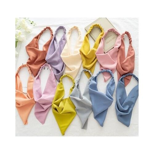 2021 New Headscarf Macaron Elastic Band Elastic Wild Hairband Female Triangle Scarf Spring and Summer Accessories