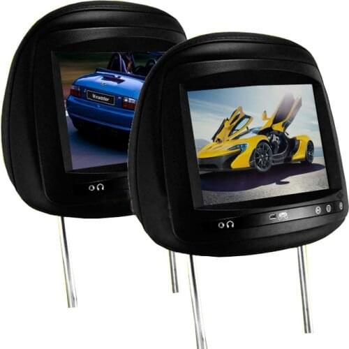 2pcs 7inch car headrest monitors with touch button 16:9 lcd display 12V universal car lcd tv display free shipping to Russia