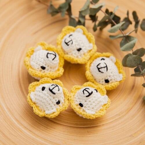 1pc Baby Teether Toys Crochet Lion Nursing Pacifier chain Accessories Crochet Beads For Teething Bracelet Childrens Goods Gifts