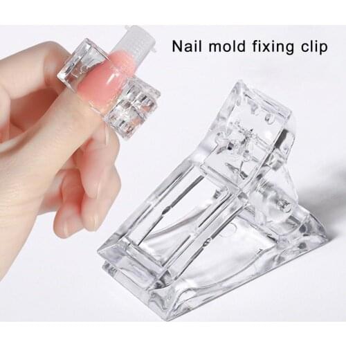 10Pcs Nail Form Extension Clip Wear-resistant Assistant Tool DIY Plastic Extension Clamp for Beginners