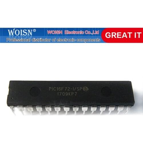 2pcs/lot PIC16F72-I/SP PIC16F72 16F72-I/SP 16F72 DIP-28 In Stock