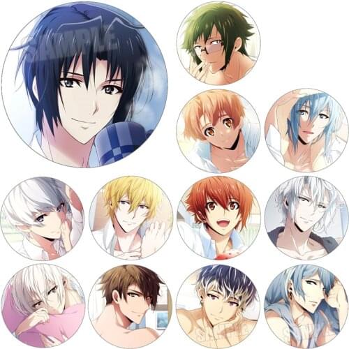 58mm IDOLiSH7 anime games OGAMI BANRI KUJO TENN Handsome Boys Iron Badges Buttons