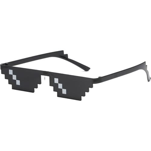6/8 Bit Thug Life Sunglasses Pixelated Men Women Brand Party Eyeglasses Mosaic UV400 Vintage Eyewear Unisex Gift Toy Glasses