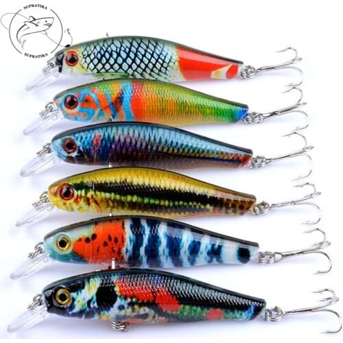 6Pcs/Lot Fishing Lures Good Quality Minnow Lure 8.5cm/8.7g Artificial Make Hard Crankbait Wobblers Fishing Bait Pesca