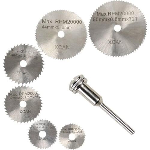6PCS Small Ultra-Thin Saw Blade High Speed Steel Cutting 22,25,32,35,44,50mm And Connecting Rod Electric Grinding Tool