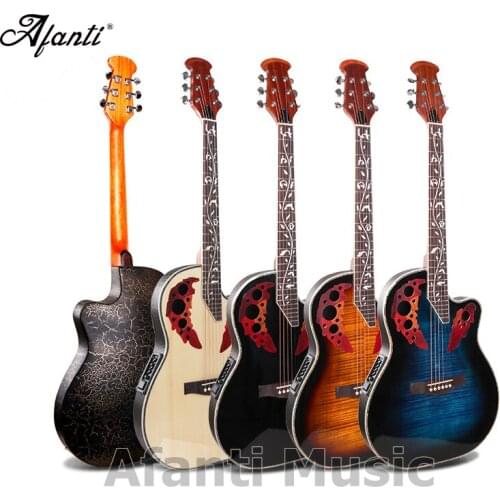 Afanti Music 41 inch Spruce top / Roundback Acoustic guitar (WY-056)