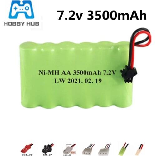 7.2v 3500mah AA NI-MH rechargeable battery For Remote control electric toy boat car truck 7.2 V 3000 mah aa nimh battery