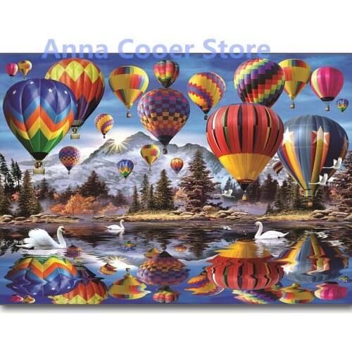 Full Square/Round drill DIY Diamond embroidery Flying hot air balloon Diamond Painting Cross Stitch Rhinestone Mosaic decor