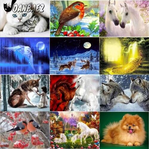 Diamond Painting Bird Elephant Animal 5Ddiy Wall Art Wolf Eagle Moonlight Sticker Diamond Embroidery Modern Home Room Decoration