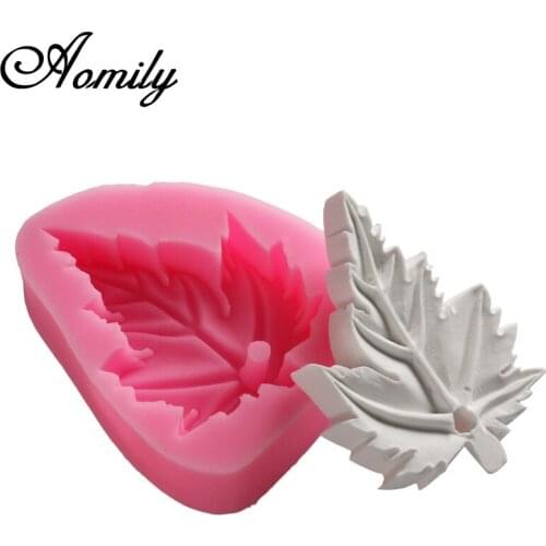 Aomily 3D Leafe Shaped Silicone Soap Mold Candy Fondant Chocolate Kitchen Mould Silicone Chocolate Cookies Cake DIY Baking Mold