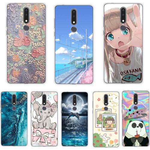 For Nokia 3.1 plus Case Cover Soft Silicone TPU Painted Phone Back Cover Protective Case For Nokia 3.1 plus shell coque