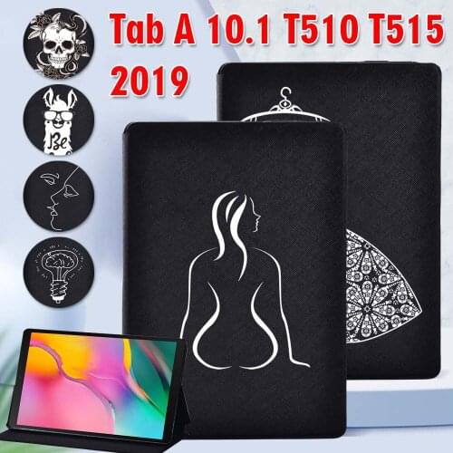 For Samsung Galaxy Tab A 10.1 Inch 2019 T510/T515 Tablet Cover Case PU Leather Tablet Protector Shell for SM-T510 T515