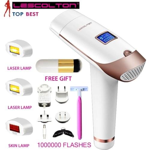 LESCOLTON 4IN1 Laser Hair Epilator LCD Display Depilador Permanent Hair Removal Device Laser Home 1000000 Light Pulses Epilator