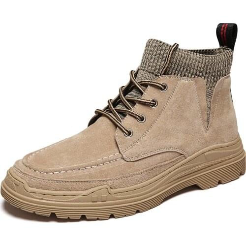 Brand Personality Design Classic Men Casual Sneakers Shoes Ankle Boots Military Equipment Flying Weaving Socks Car Sole Lace Up