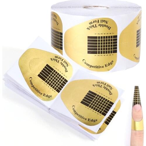 50pcs Quick Building Nail Forms Mold Builder Form Guide Nail Extension Stencil UV Gel Tips French Manicure DIY Nail Tool JINJ071