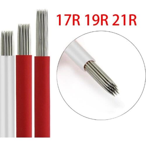 Eyebrow Tattoo Needle Microblading Shading Needle Bevel 17Round Shading Eyebrow Tattoo Manual Semi Permanent Makeup Fog Blades