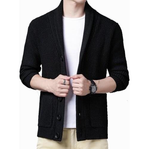 Fashionable Sweaters Mens Korean Style Casual Knitted Cardigan Long Sleeve Warm Soft Jacket Autumn Winter Sweater Coat 2020