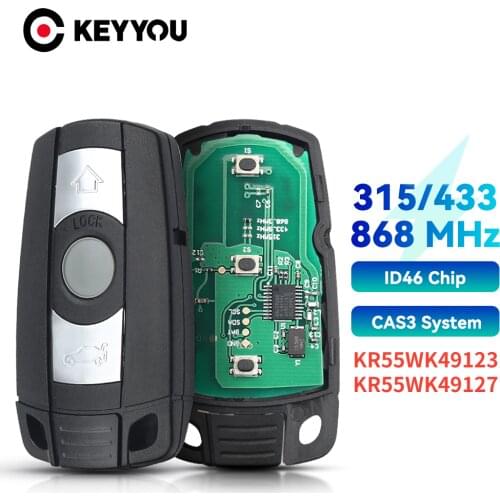 KEYYOU 5X For BMW 1/3/5/7 Series CAS3 X5 X6 Z4 Car Keyless Control Transmitter Chip 315Mhz /433/ 868MHz Car Remote Smart Key