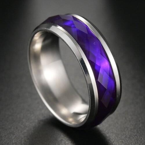 New Fashion Punk Rings High Quality Purple Color Stainless Steel for Men Women Trendy Ring Wedding Jewelry Gift Wholesale