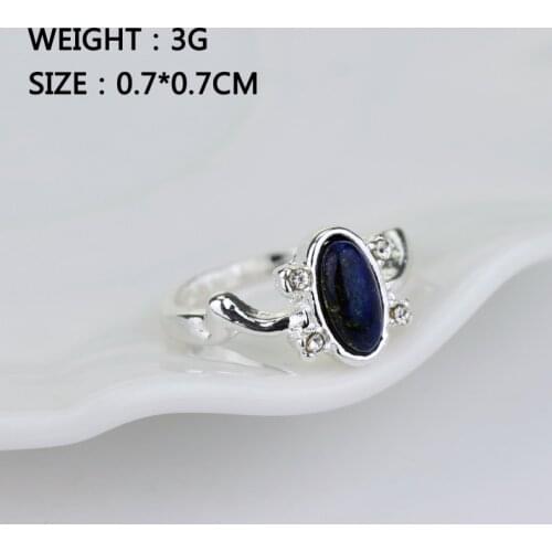 The Vampire Diaries Ring Elenas Daylight Sun Protection Ring Classic Design Blue Stone Ring For Women Fashion Accessories