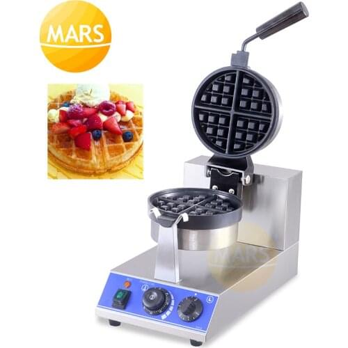 Commercial Use Rotary Belgian Waffle Maker Iron Baker Machine 4pcs Waffles Sandwich Maker Nonstick Baking Iron Plate Cake Oven