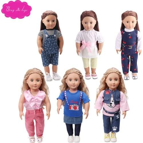Doll clothes casual suit different styles are fit 18 inch Girl dolls and 43-cm baby dolls accessories c56-c700