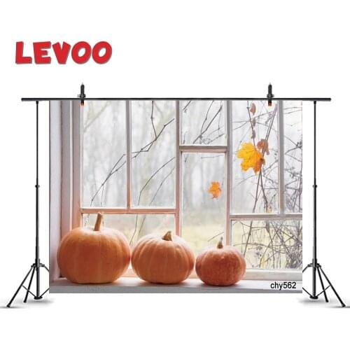 LEVOO Autumn Photo Background Fall Orange Pumpkin White Windowsill Photo Booth Photozone Vinyl Photography Backdrop Studio Props
