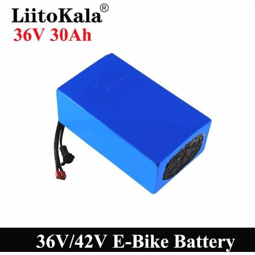 LiitoKala 36V 30Ah 20Ah 25Ah 15Ah 18650 Lithium Battery Electric Motorcycle Bicycle Scooter with 20A BMS T plug