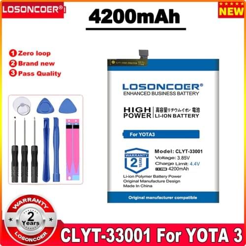 LOSONCOER 0 Cycle 100% New 4200mAh CLYT-33001 Battery For YOTAPHONE3 YOTA3 YOTA Y3 in stock