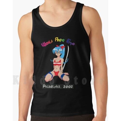 World Anime Expo Philadelphia 2002 tank tops vest 100% Cotton Vocaloid Japanese Project Diva Rolling Girl Hentai Manga