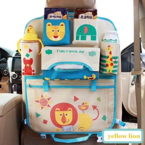 Cute Cartoon Car Seat Back Bag Storage Organizer Car-styling Baby Kids Product Stowing Tidying Automobile Interior Accessories