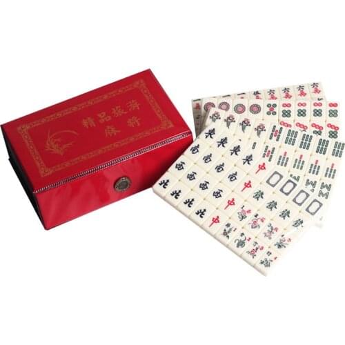 Mini mahjong 22 white home hand rub mini portable mahjong