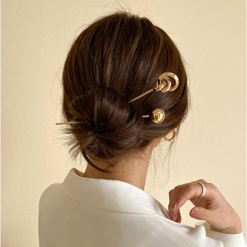 Fashion Women Gold Color Pearl Hairpins Metal Barrette Clip Wedding Bridal Hair Jewelry Accessories Hairstyle Design Tools Gifts