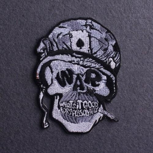 Nicediy DIY Skull Patch Iron on Patches For Clothes Applique Embroidered Patches For Clothing Punk Patch For Jacket Backpack