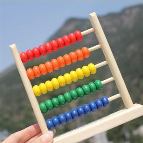 New Hot Sale Mini Wooden Children Early Math Learning Toy Numbers Counting Calculating Beads Abacus Montessori Educational Toy