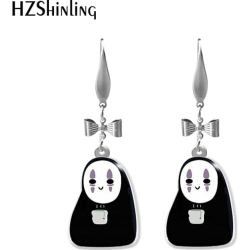 New Arrival Totoro No Face Man Ponyo Anime Handmade Epoxy Acrylic Dangles Fish Hook Earrings