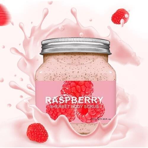 Wholesale 350ML No LOGO Organic Fruit Strawberry Papaya Lavender Exfolianting Whitening Moisturizing Face and Body Scrub