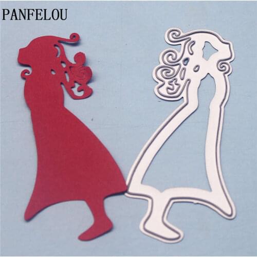 PANFELOU Curly hair girls metal crafts paper die cutting dies for Scrapbooking/DIY wedding Halloween Hand account cards