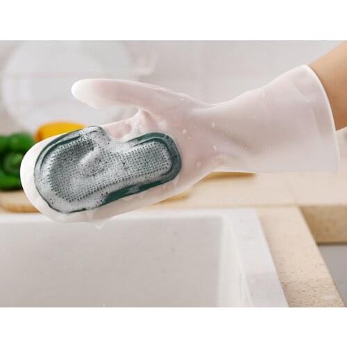 Magic brush glove dishwashing tools housework non-slip waterproof heat insulation wear-resistant kitchen silicone gloves