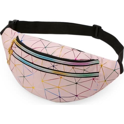 Holographic Fanny Pack Womens Belt Bag Female Waist Bags Laser Chest Phone Pouch Lady Banana Purse Bum Bag Kidney